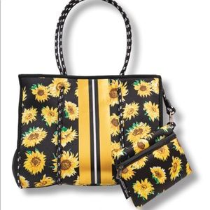Simply Southern Neoprene Sunflower Print Expandable Tote